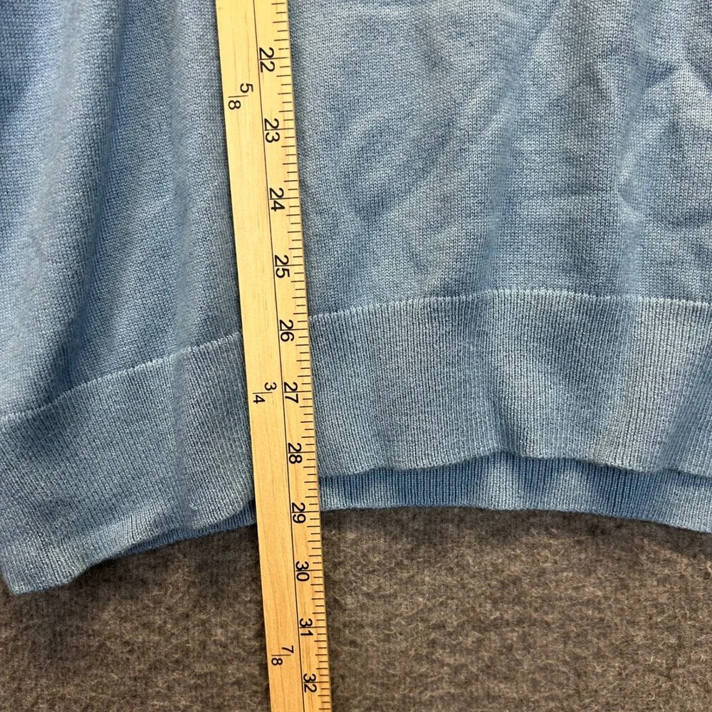 Banana Republic Mens XL Blue Silk Cashmere V-Neck Sweater Light Knit Long Sleeve